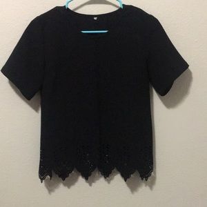 Black laser cut shirt